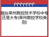 烟台莱州数控技术学校中专还是大专(莱州数控学校类别)