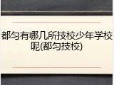 都匀有哪几所技校少年学校呢(都匀技校)