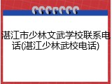 湛江市少林文武学校联系电话(湛江少林武校电话)