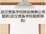 武汉贵族学校排名榜单公布最新(武汉贵族学校最新排名)