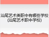汕尾艺术类职中有哪些学校(汕尾艺术职中学校)