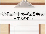 浙江义乌电商学院招生(义乌电商招生)