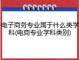 电子商务专业属于什么类学科(电商专业学科类别)
