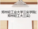 郑州轻工业大学三实学院(郑州轻工大三实)