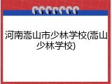 河南嵩山市少林学校(嵩山少林学校)