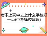 考不上高中去上什么学校好一点(中考择校建议)