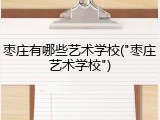 枣庄有哪些艺术学校("枣庄艺术学校")