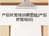 产后恢复培训哪里奿(产后修复培训)