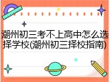潮州初三考不上高中怎么选择学校(潮州初三择校指南)