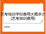 艺考培训学校费用大概多少(艺考培训费用)