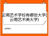 云南艺术学校有哪些大学(云南艺术类大学)