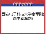 西安电子科技大学秦军刚(西电秦军刚)