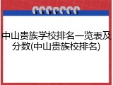 中山贵族学校排名一览表及分数(中山贵族校排名)