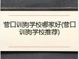 营口训狗学校哪家好(营口训狗学校推荐)