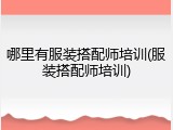 哪里有服装搭配师培训(服装搭配师培训)