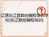 辽源东辽县数控编程培训学校(东辽数控编程培训)