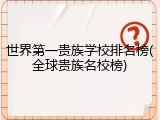 世界第一贵族学校排名榜(全球贵族名校榜)