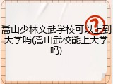 嵩山少林文武学校可以上到大学吗(嵩山武校能上大学吗)