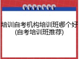 培训自考机构培训班哪个好(自考培训班推荐)