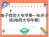 电子商务大专学费一年多少钱(电商大专年费)