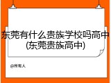 东莞有什么贵族学校吗高中(东莞贵族高中)