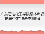 广东石油化工学院是本科还是职中(广油是本科吗)