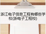 浙江电子信息工程有哪些学校(浙电子工程校)