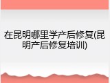 在昆明哪里学产后修复(昆明产后修复培训)
