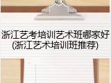 浙江艺考培训艺术班哪家好(浙江艺术培训班推荐)