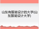山东有服装设计的大学(山东服装设计大学)