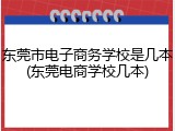 东莞市电子商务学校是几本(东莞电商学校几本)