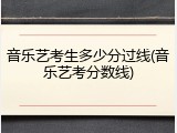 音乐艺考生多少分过线(音乐艺考分数线)