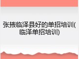张掖临泽县好的单招培训(临泽单招培训)