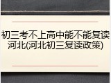 初三考不上高中能不能复读河北(河北初三复读政策)
