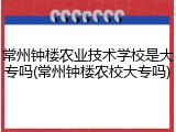常州钟楼农业技术学校是大专吗(常州钟楼农校大专吗)