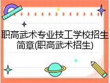 职高武术专业技工学校招生简章(职高武术招生)