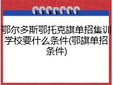 鄂尔多斯鄂托克旗单招集训学校要什么条件(鄂旗单招条件)