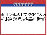 嵩山少林武术学校外省人怎样报名(外省报名嵩山武校)