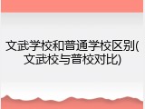 文武学校和普通学校区别(文武校与普校对比)