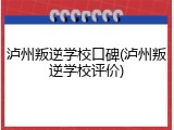 泸州叛逆学校口碑(泸州叛逆学校评价)
