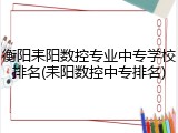 衡阳耒阳数控专业中专学校排名(耒阳数控中专排名)