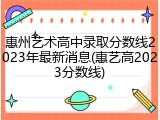 惠州艺术高中录取分数线2023年最新消息(惠艺高2023分数线)