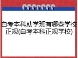 自考本科助学班有哪些学校正规(自考本科正规学校)