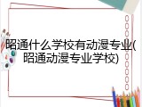 昭通什么学校有动漫专业(昭通动漫专业学校)