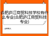 合肥庐江商贸科技学校有什么专业(合肥庐江商贸科技专业)