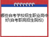 哪些自考学校招生职业高中好(自考职高招生院校)