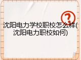 沈阳电力学校职校怎么样(沈阳电力职校如何)