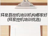 拜泉县挖机培训机构哪家好(拜泉挖机培训优选)