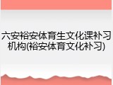 六安裕安体育生文化课补习机构(裕安体育文化补习)