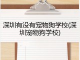 深圳有没有宠物狗学校(深圳宠物狗学校)